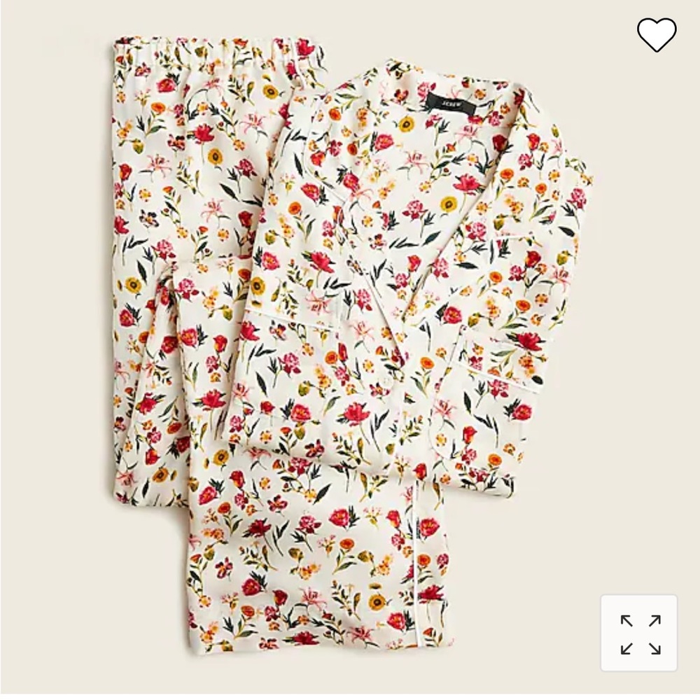 Like New J. Crew Easy-luxe eco long-sleeve pajama set in vintage floral